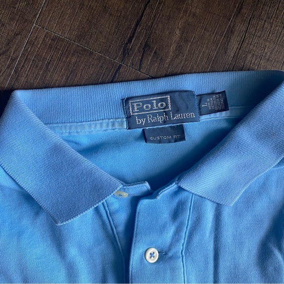 Men’s Polo Ralph Lauren baby blue with yellow pony polo | L - Picture 3 of 5
